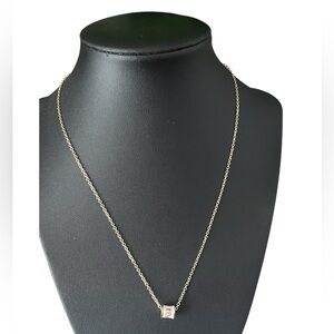 Fashion Gold Tone Necklace with White Enamel Initial F Pendant new